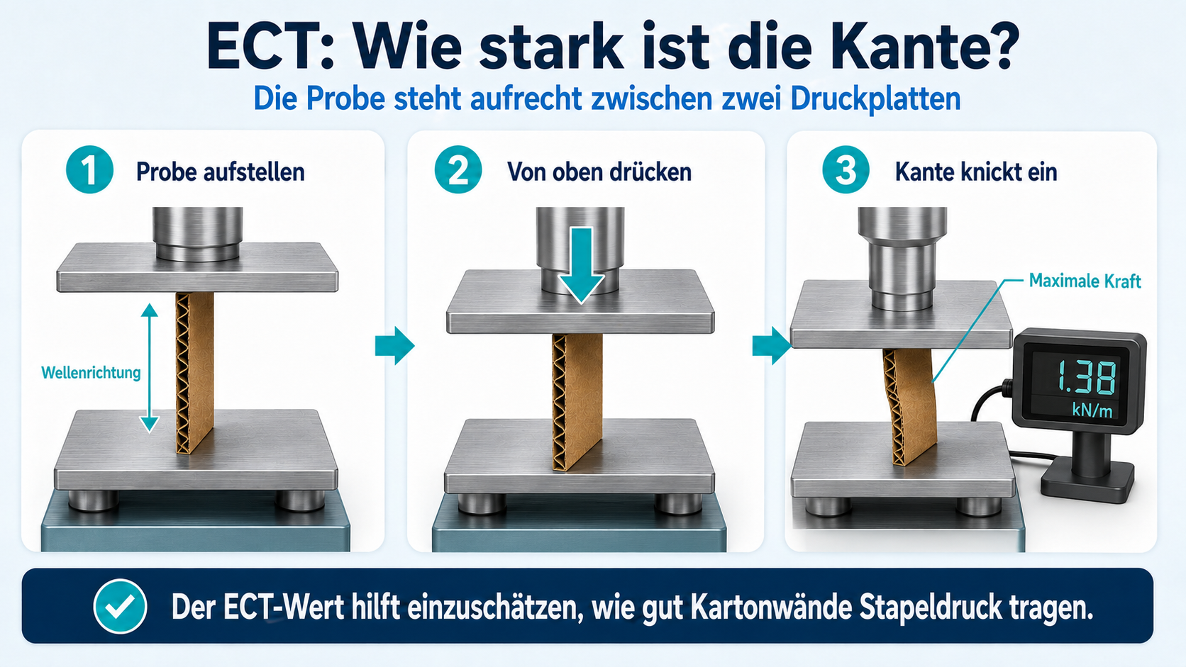 ECT Kartonkante unter Druck
