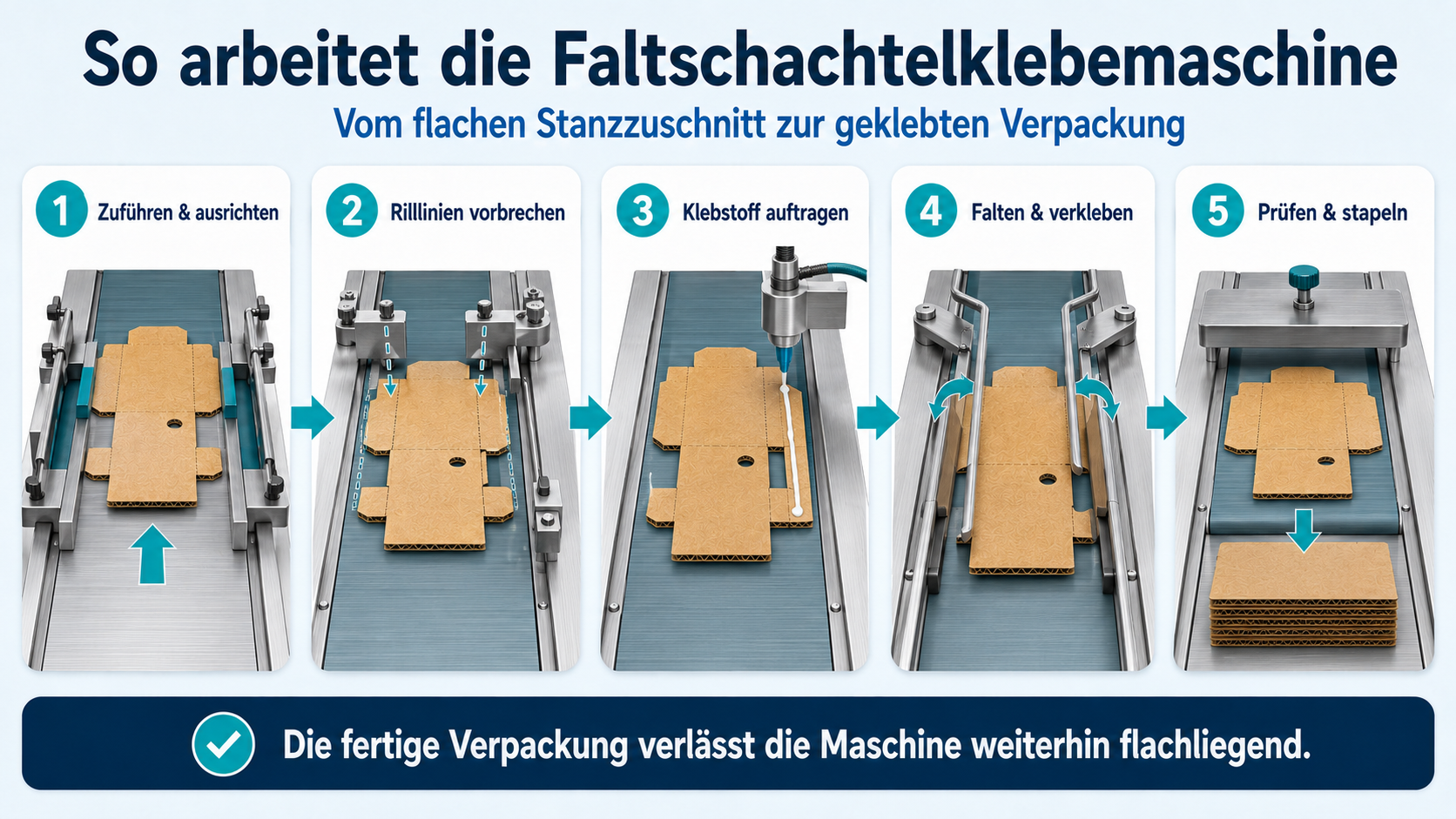 Vom Stanzzuschnitt zur geklebten Verpackung