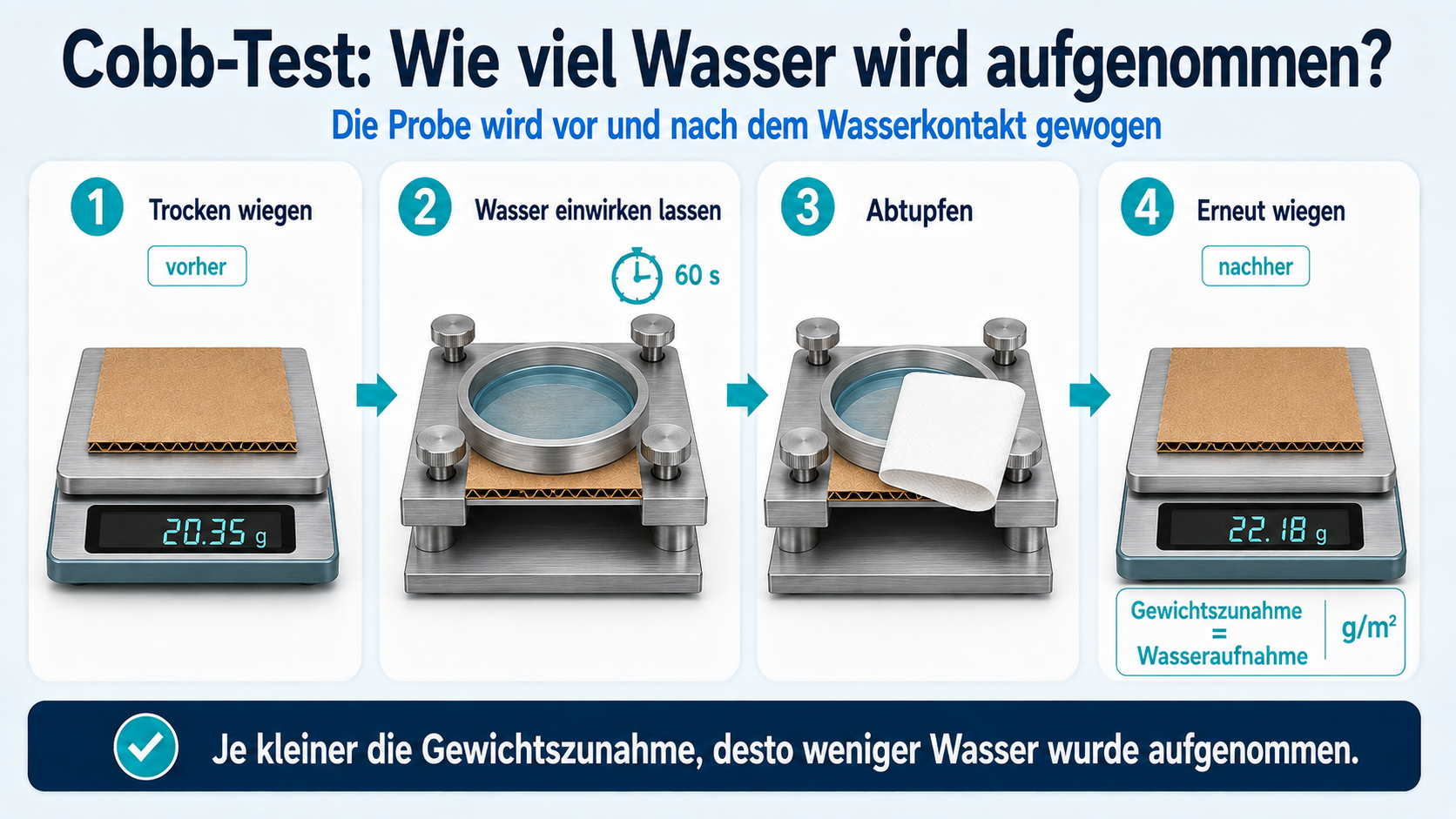 Cobb-Test Wasseraufnahme einfach erklärt